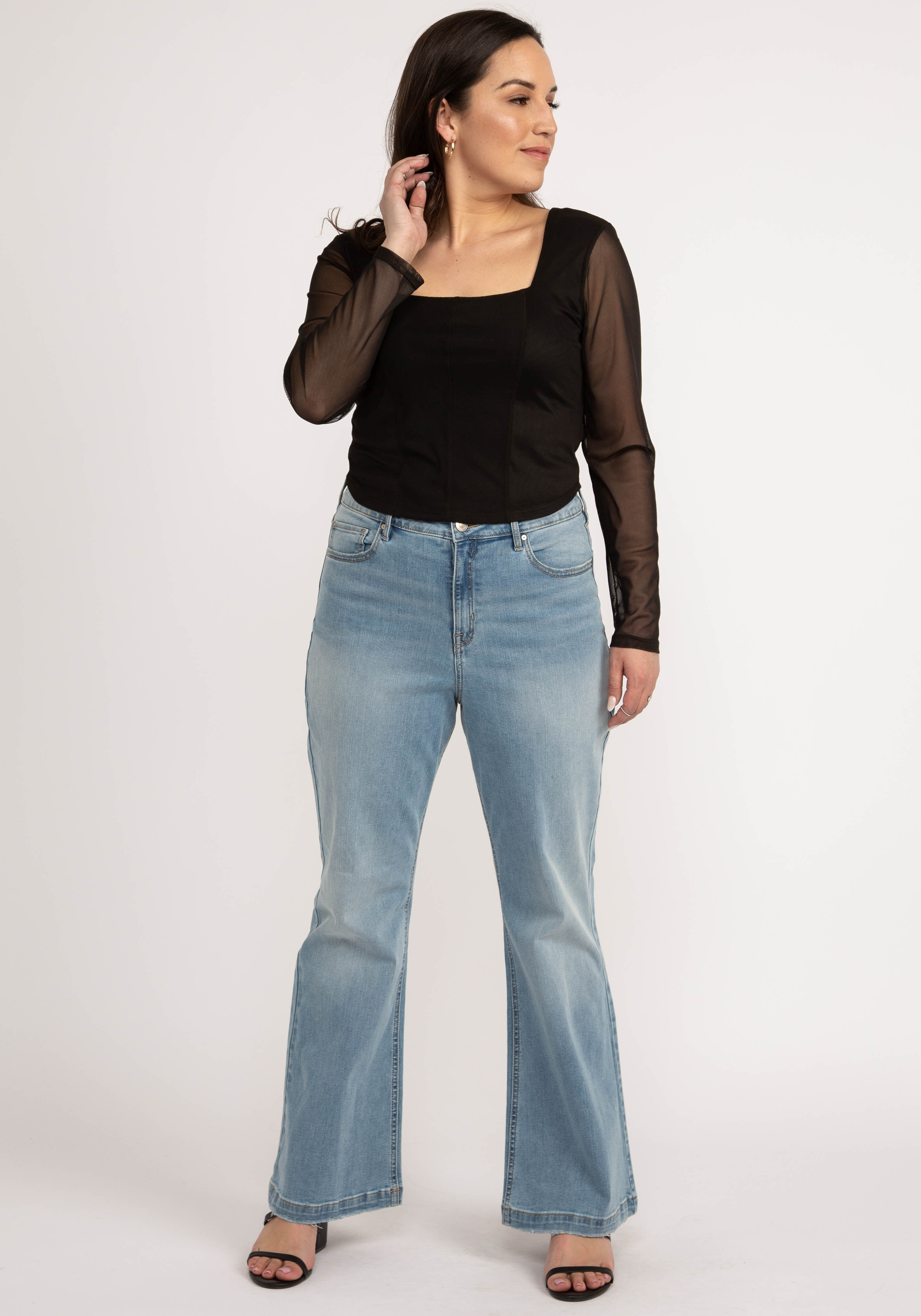 cheryl mesh corset long sleeve top Image 3