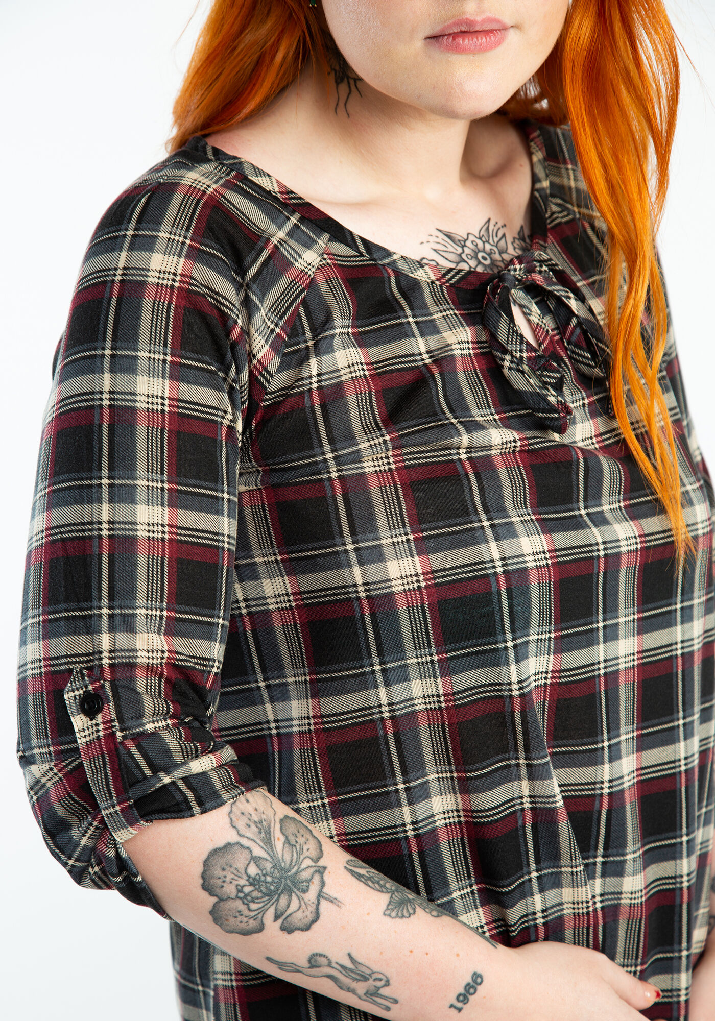 tie neck peasant blouse Image 4