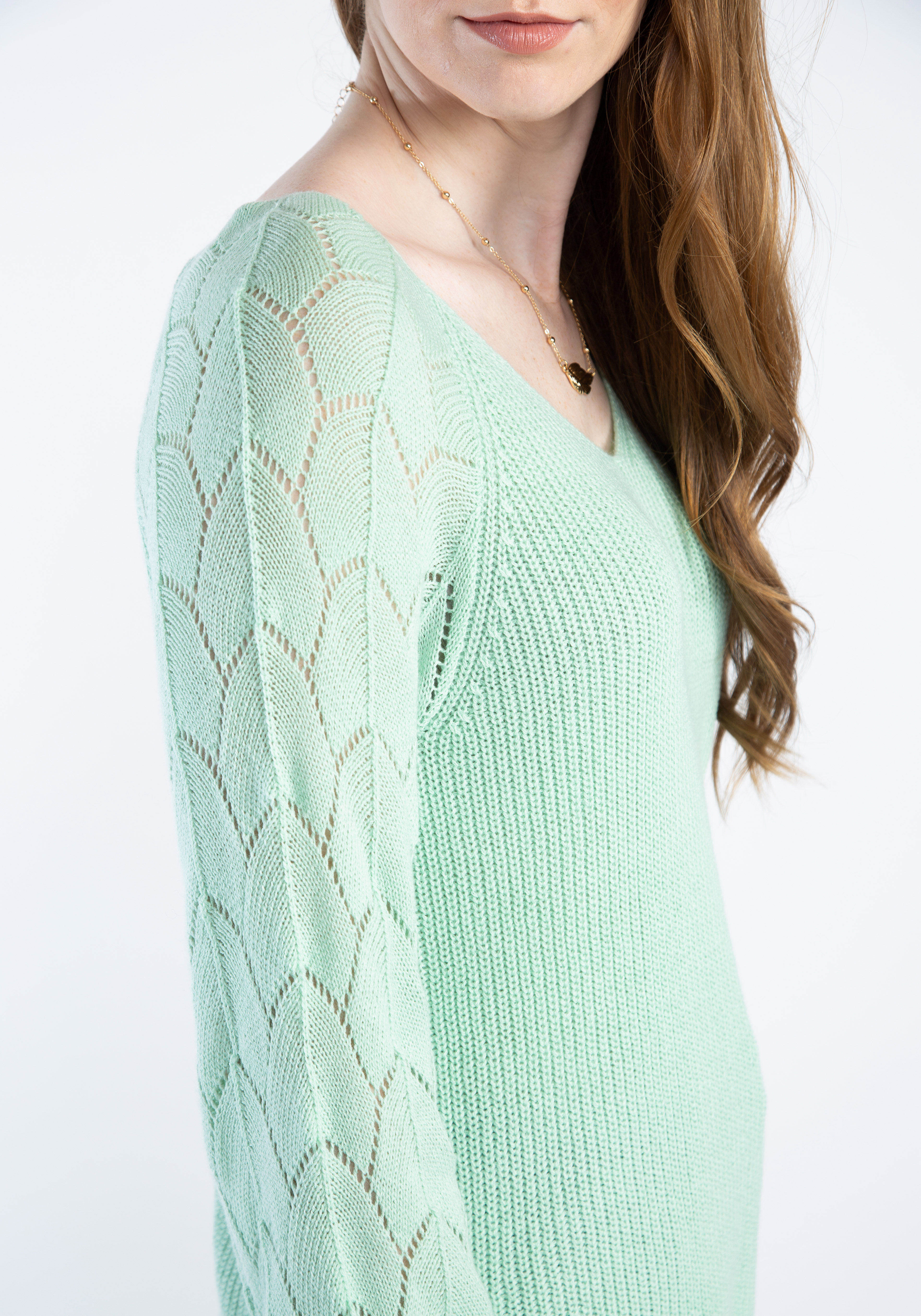 maxine v neck pointelle sleeve popover Image 4