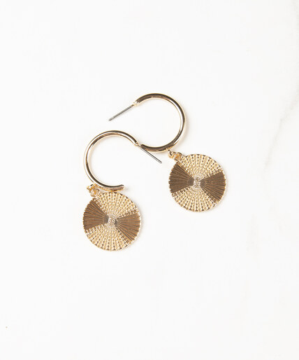textured disc earrings Image 2