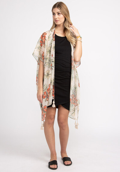ivory ground floral print wrap Image 1