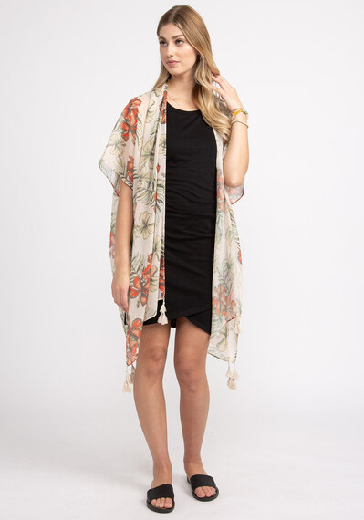 ivory ground floral print wrap ivory ground floral print wrap Image 1