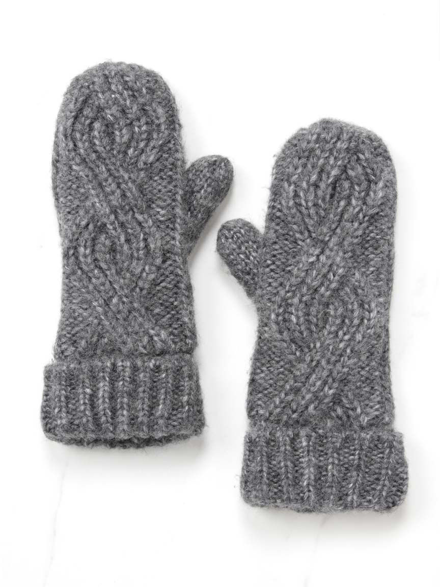 women s cable knit lined mittens TRUE NORTH DENIM