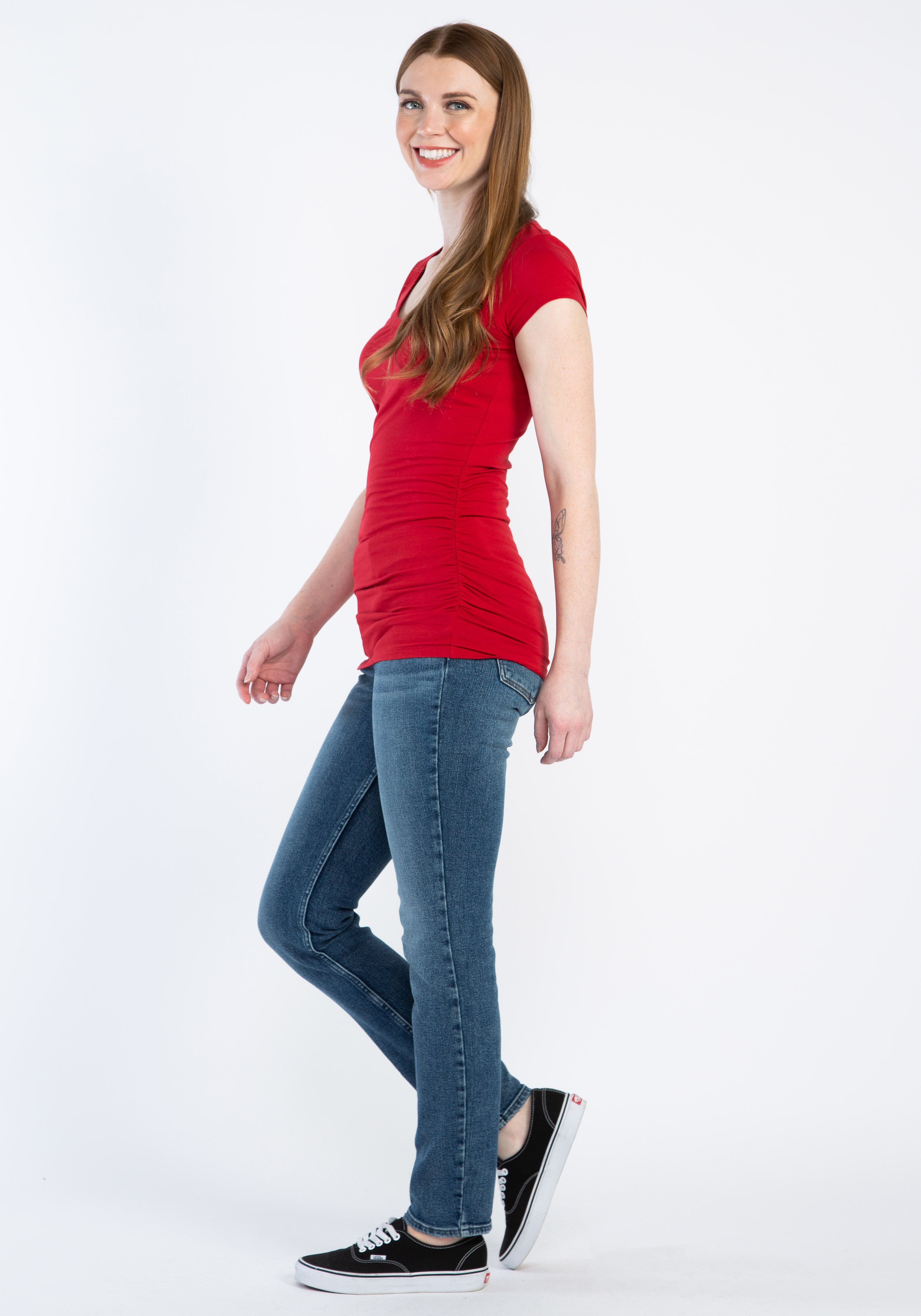 【COGTHEBIGSMOKE】　 JENNY V-NECK TOP jenny v neck tee Bootlegger 2000005596