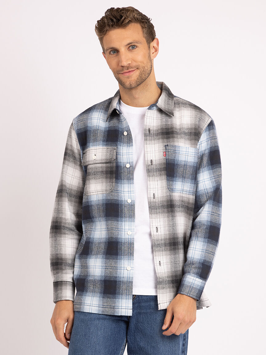 colourblock plaid overshirt Image 1