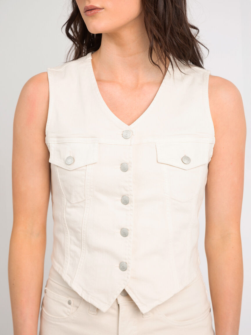 mattie ivory denim vest Image 4