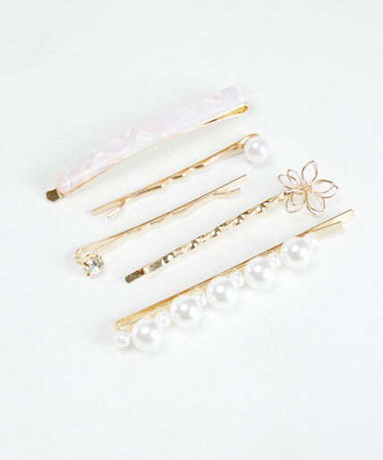 hair clip set with pearls Image 3
