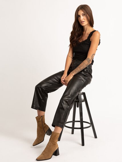 camina faux leather cropped trouser Image 6