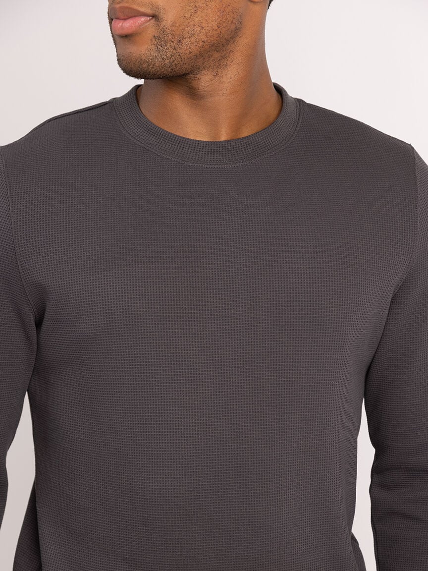 cole waffle knit crewneck sweater Image 4