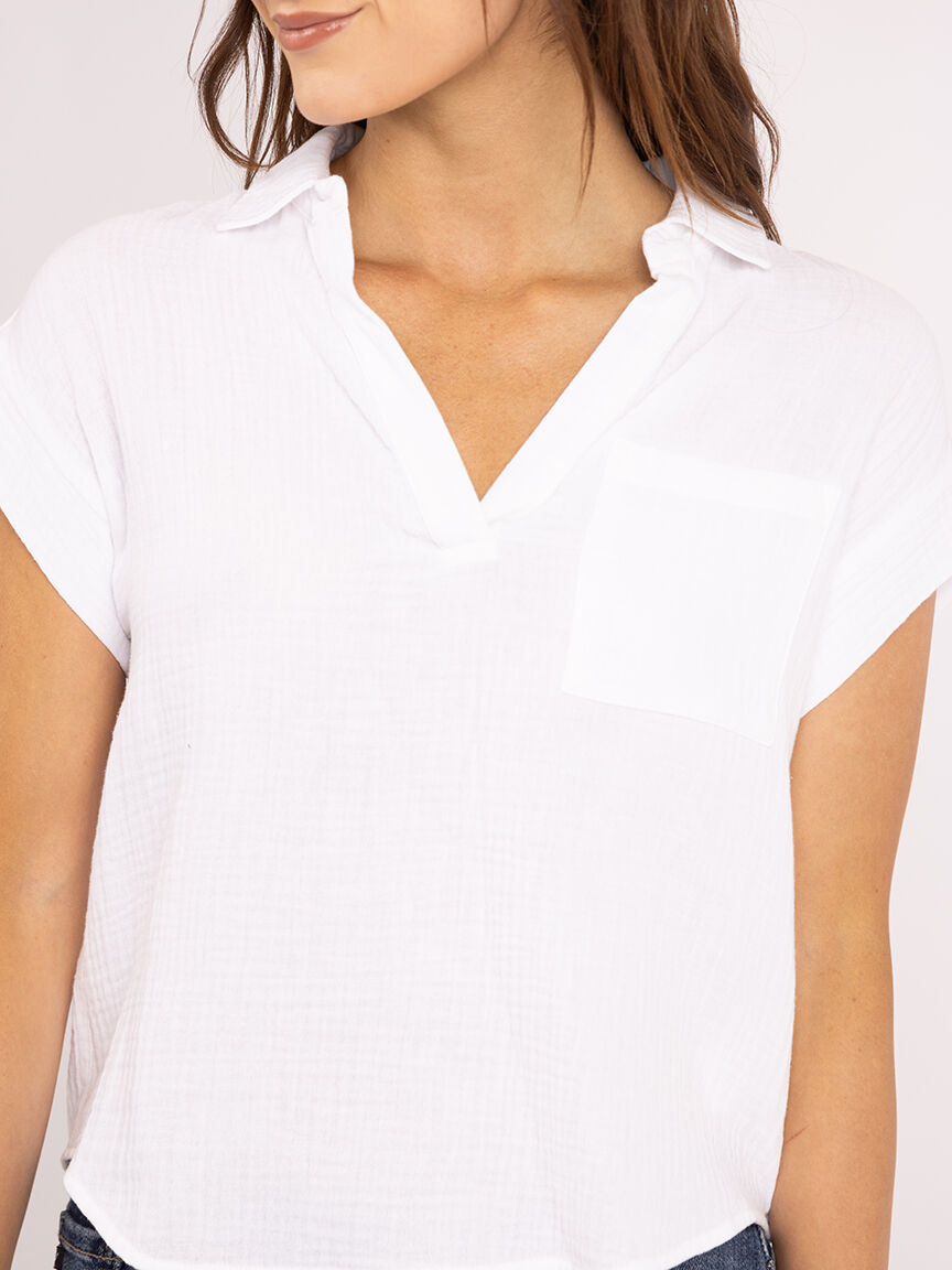 jaden johnny collar gauze shirt Image 5