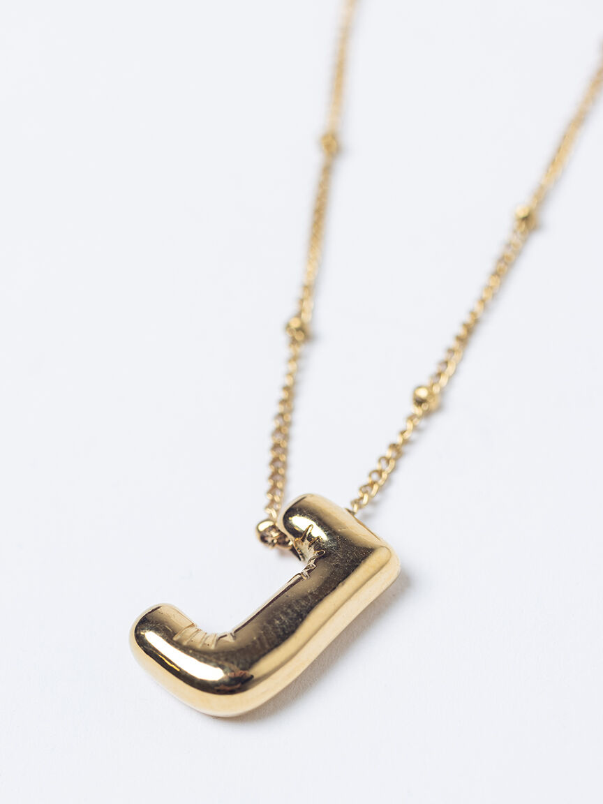helium bubble initial necklace "J" Image 1