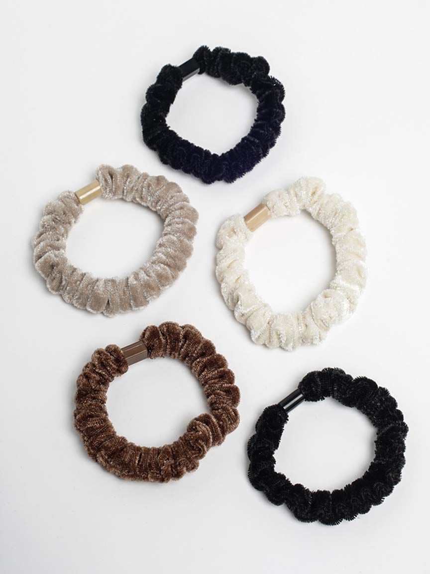 5 pack velvet hair ties Image 1