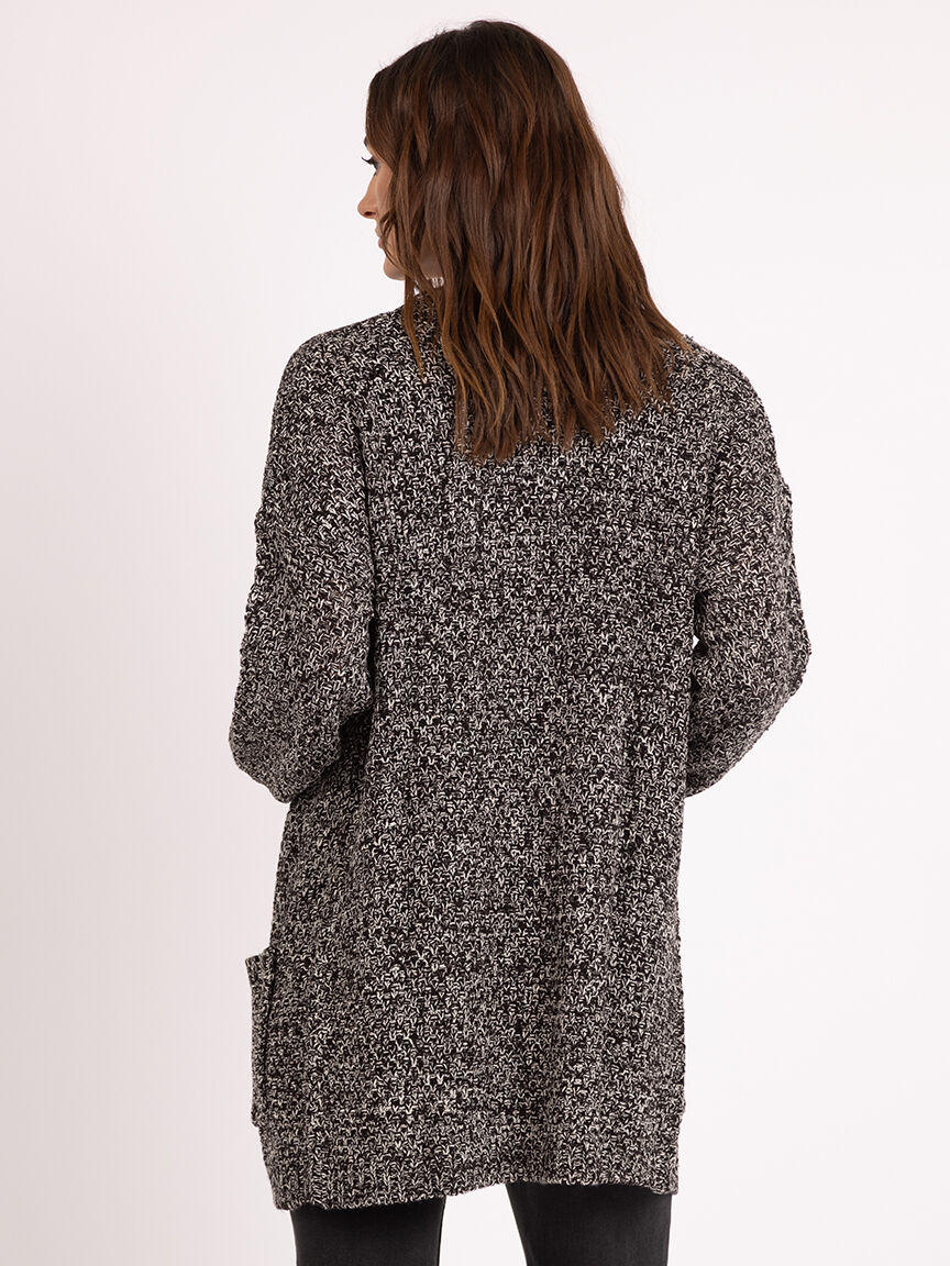 novelty stitch open front cardigan Image 5