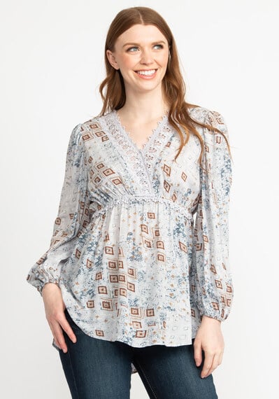 vienna crochet trim peasant blouse  Image 1