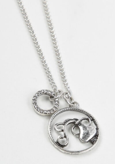 zodiac sign crystal hoop charm necklace - aquarius Image 2