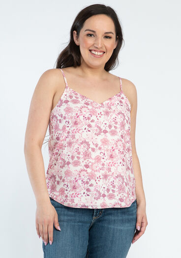 louise double layer basic cami, Pink Paisley