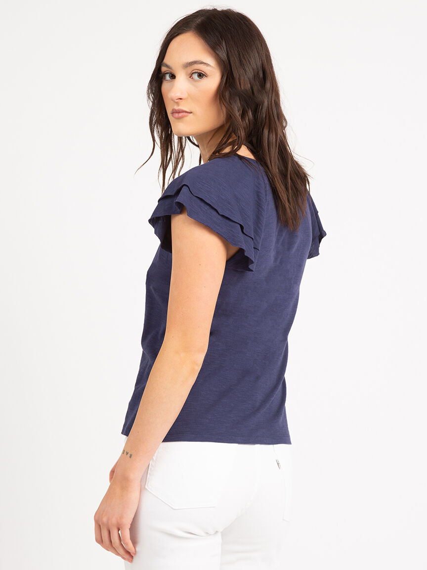 rae double flutter sleeve tee Image 3