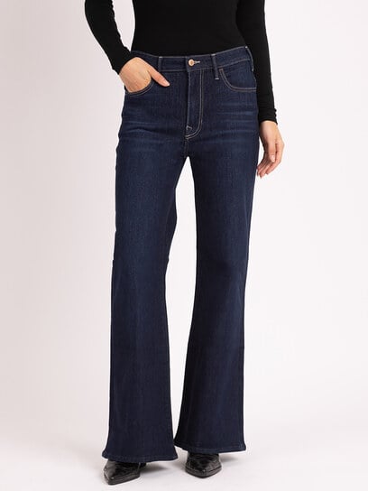high rise wide leg flare jean dark authentic high rise wide leg flare jean dark authentic