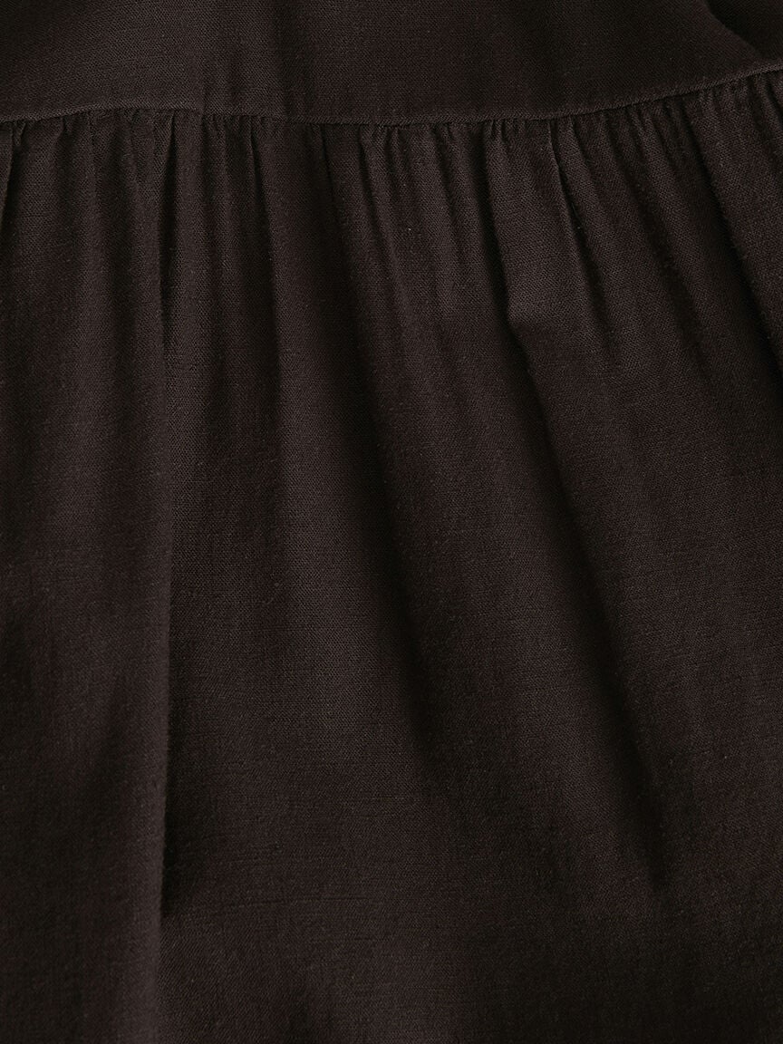 almira linen blend long dress