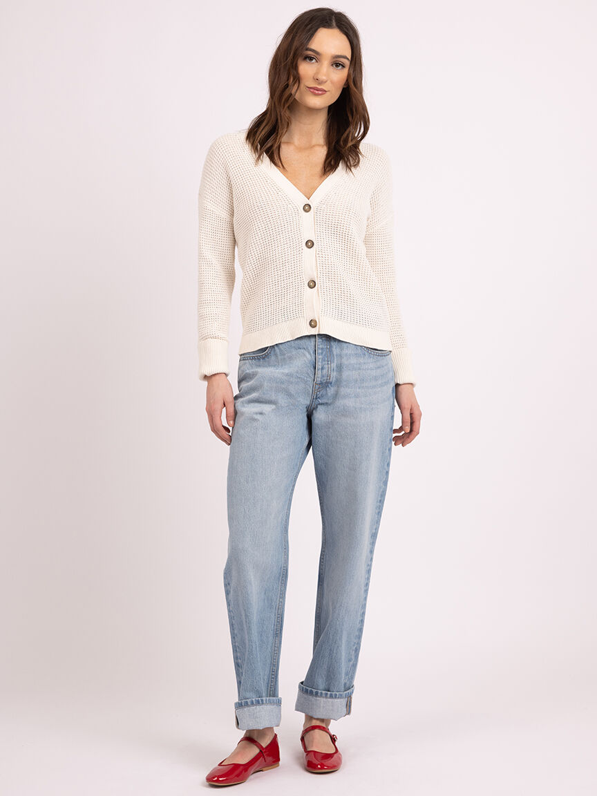 bloom vneck button front  cardigan