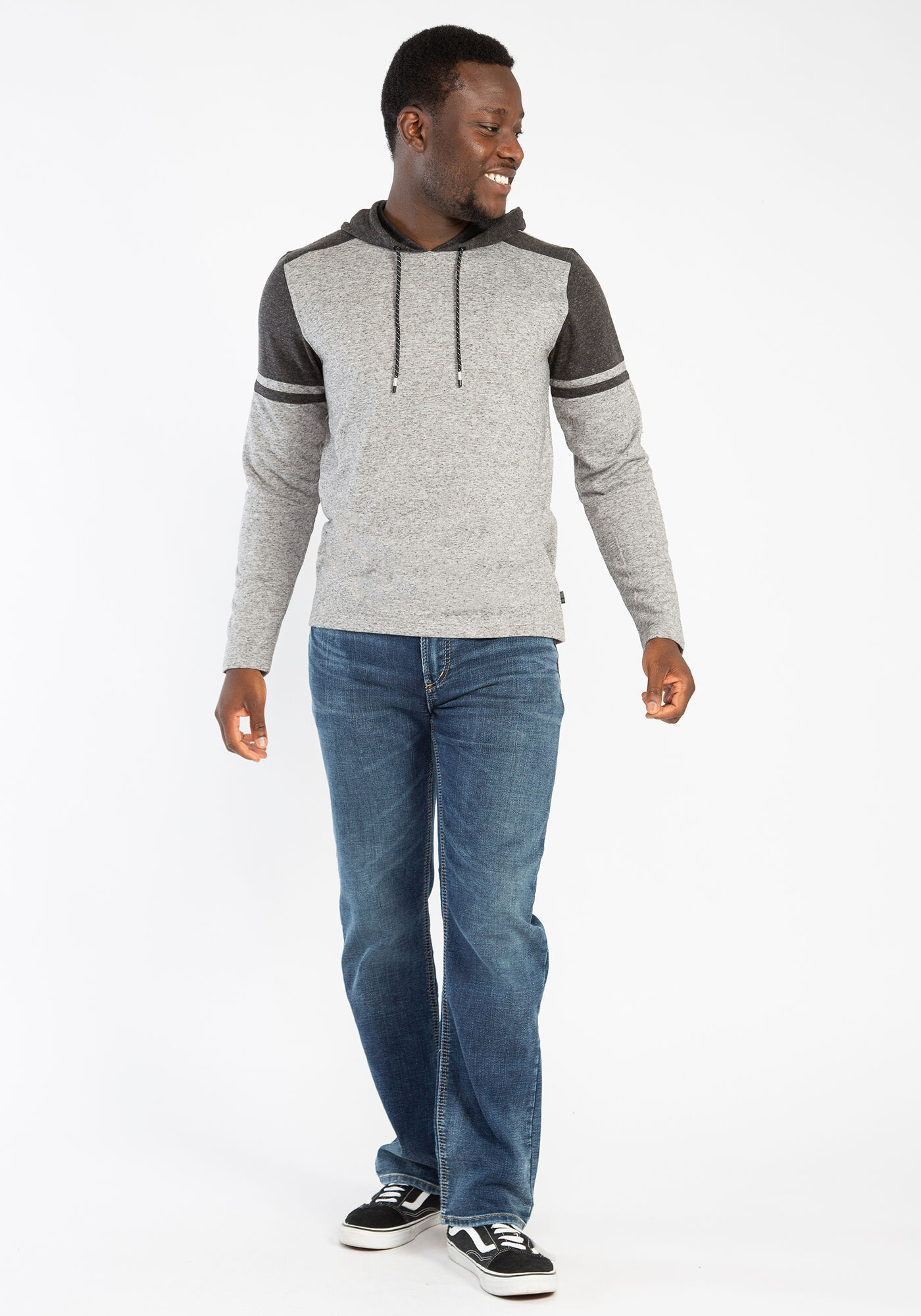 colour block raglan hoodie Image 3