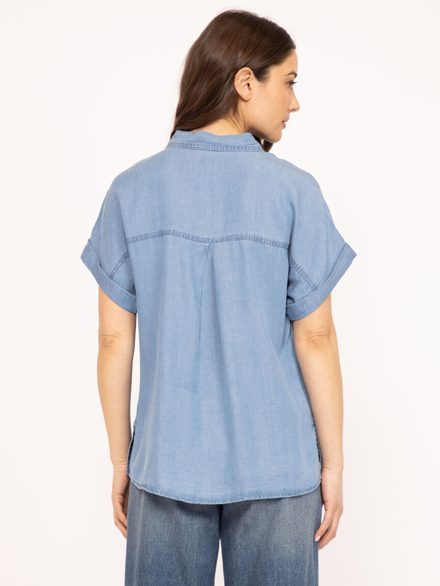 button down chambray top