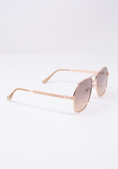 women's square metal frame sunglasses Image 2