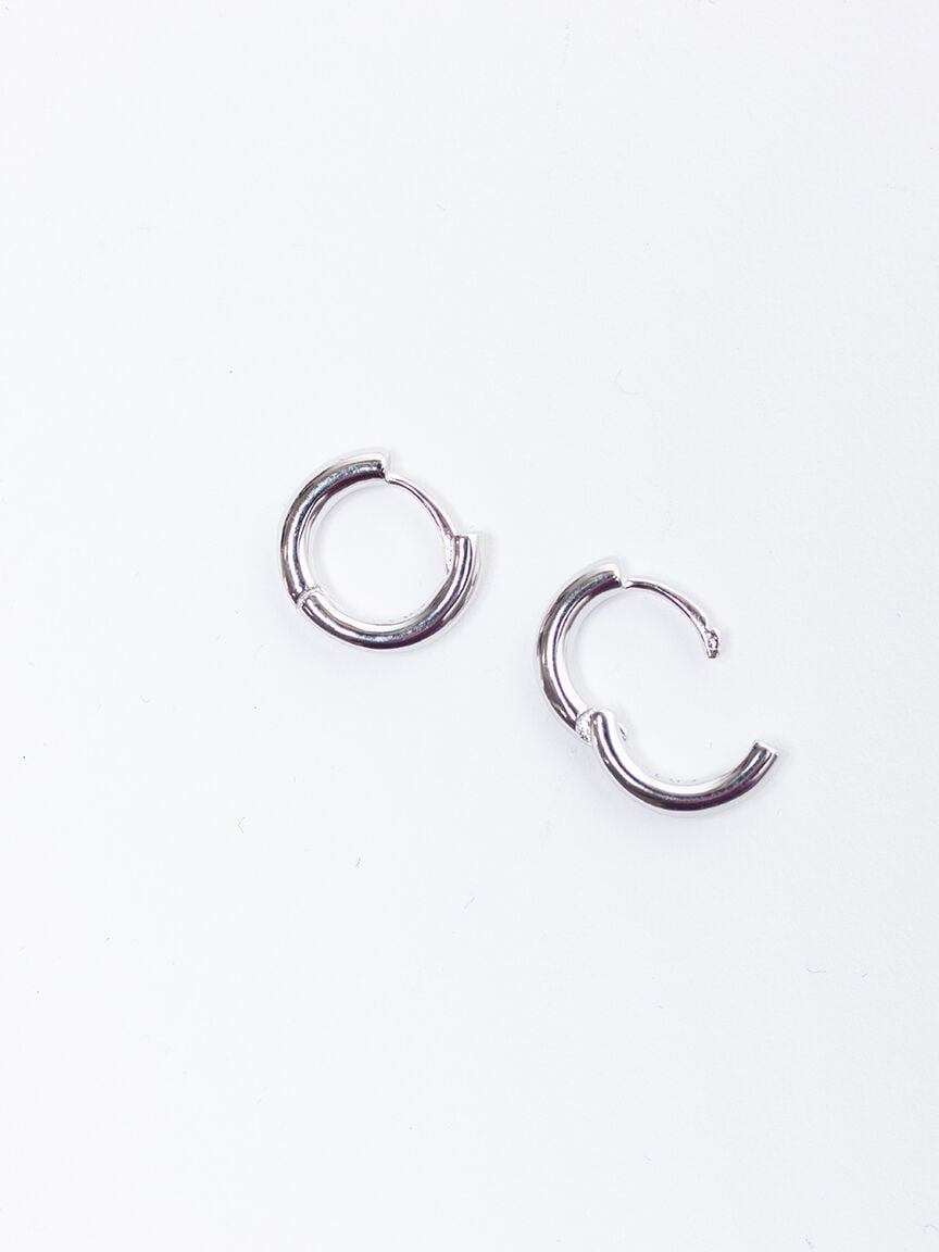mini huggie earrings silver