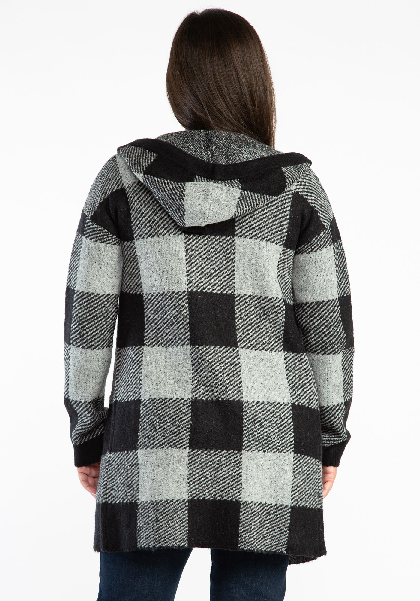 jayden hooded plaid cardigan Bootlegger 2000004375