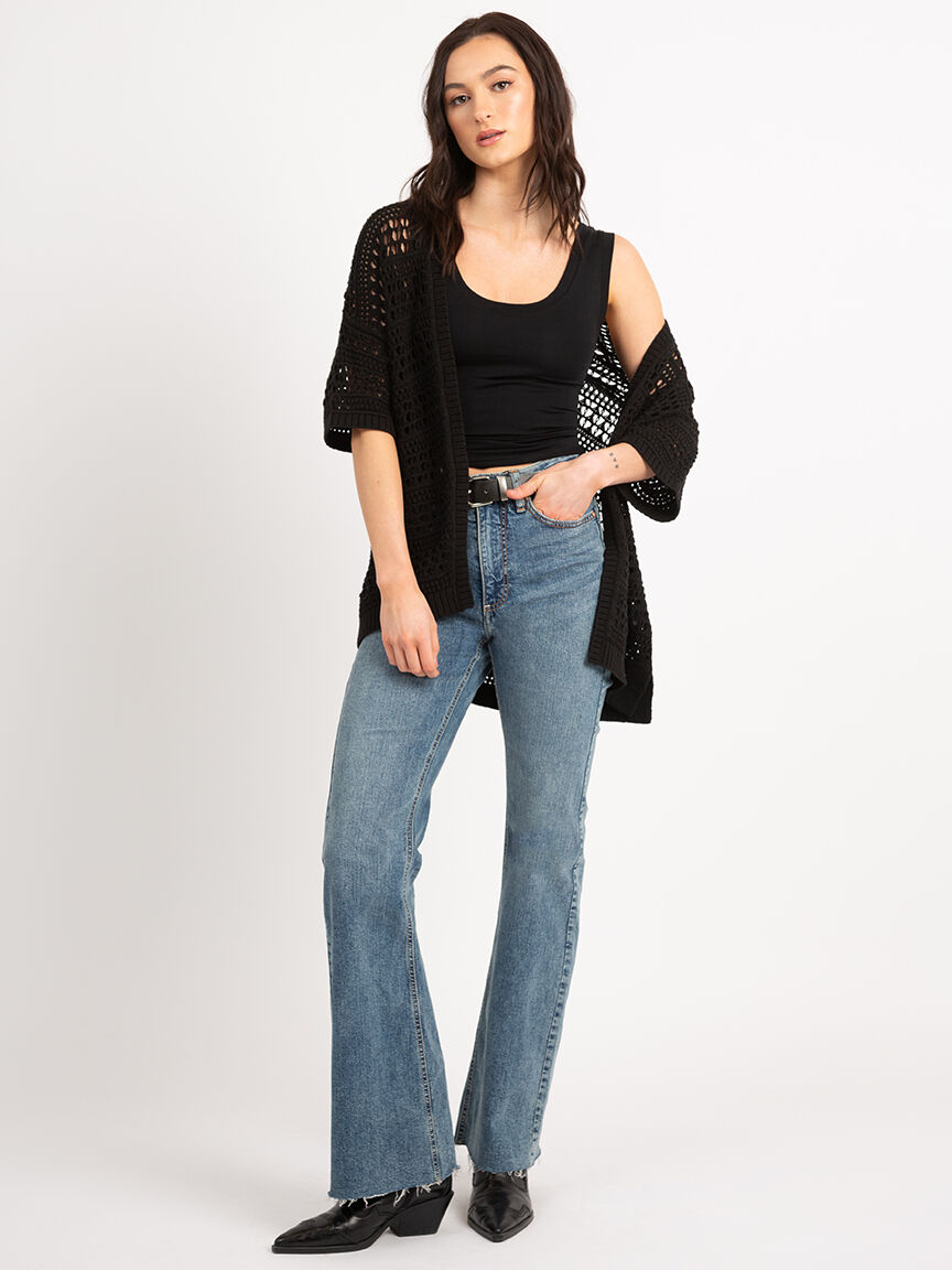 solana short sleeve open cardi Image 4