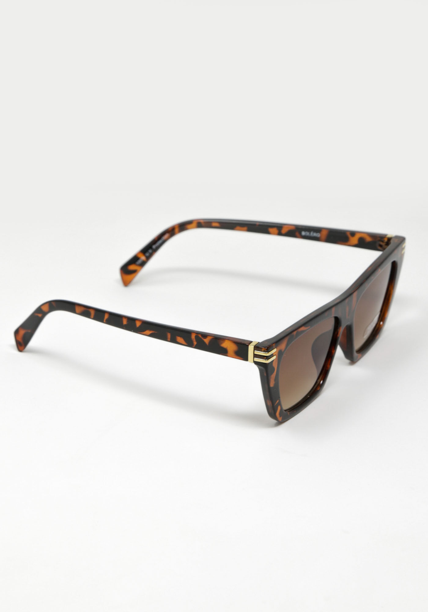 tort frame w gold metal details sunglasses Image 2