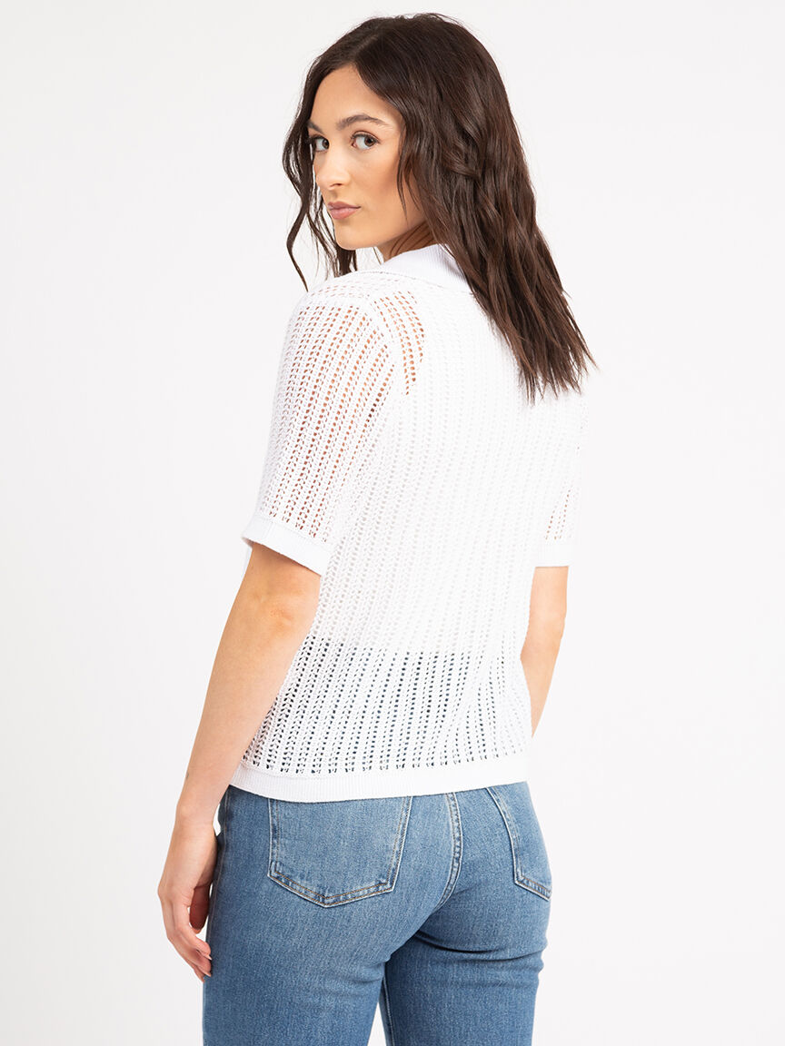 flora short sleeve johnny collar popover Image 5