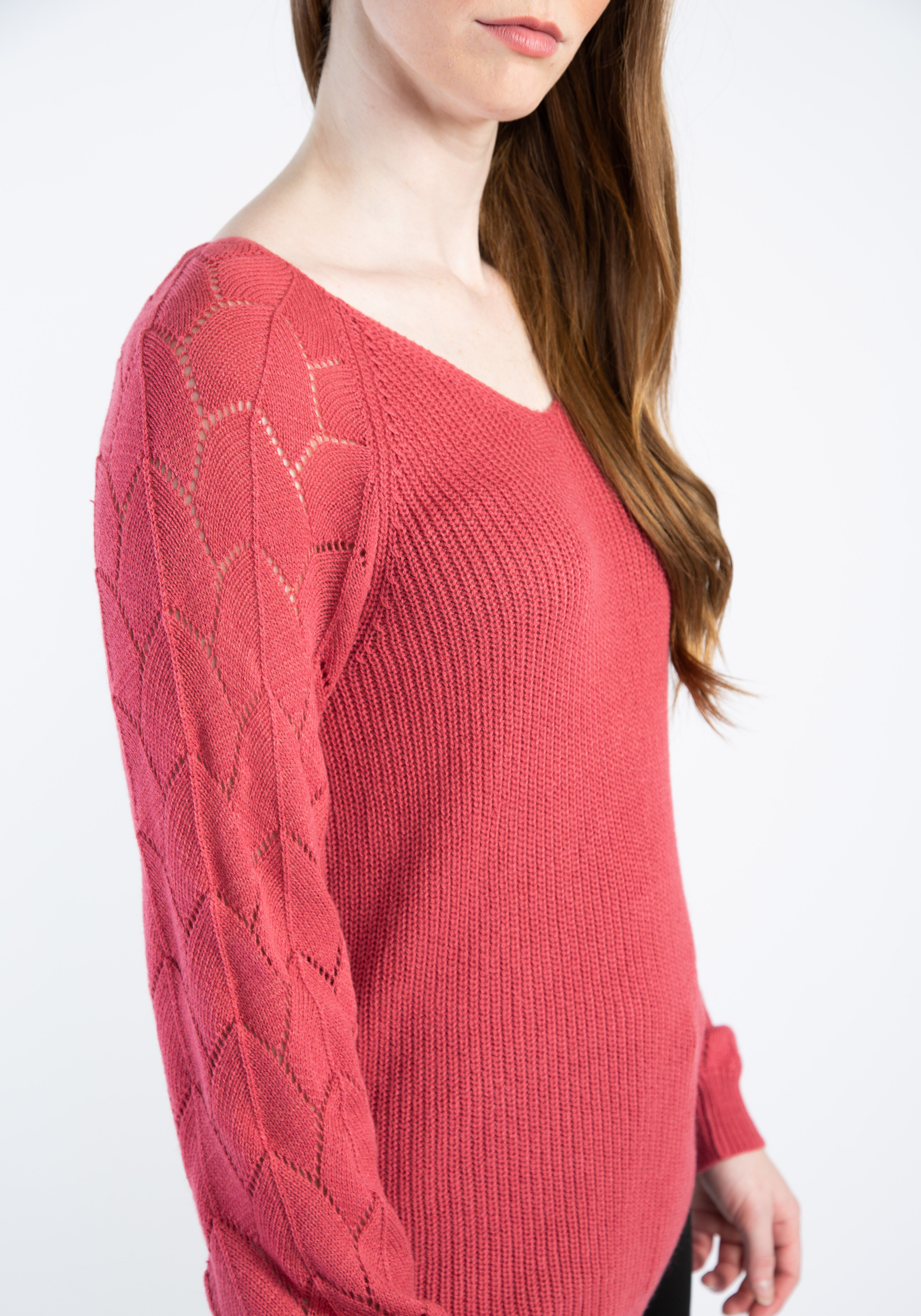 maxine v neck pointelle sleeve popover Image 4