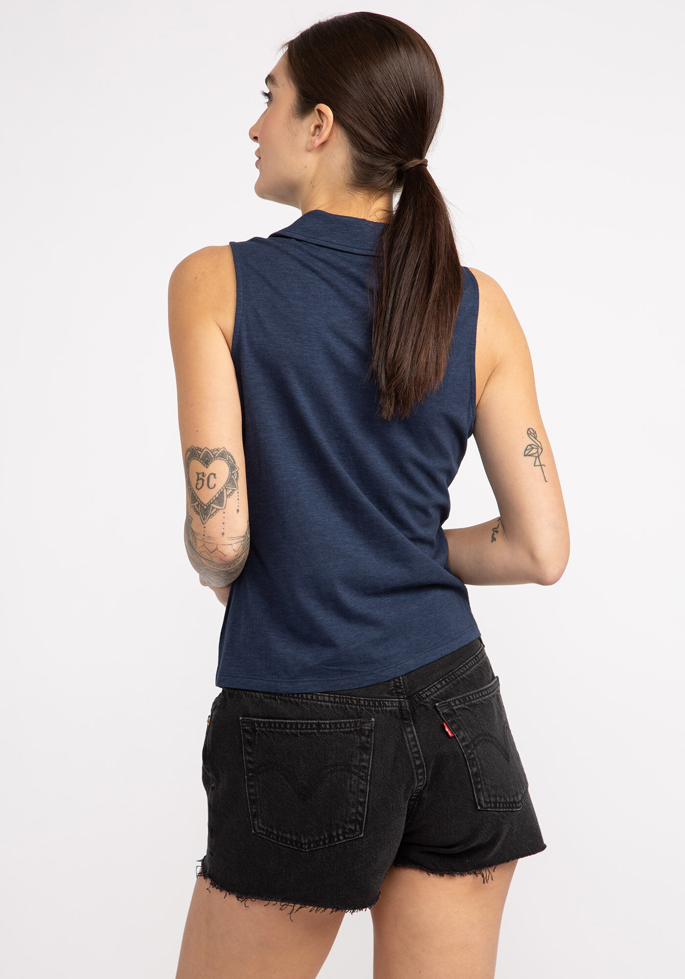 zella button collared tank top  Image 2