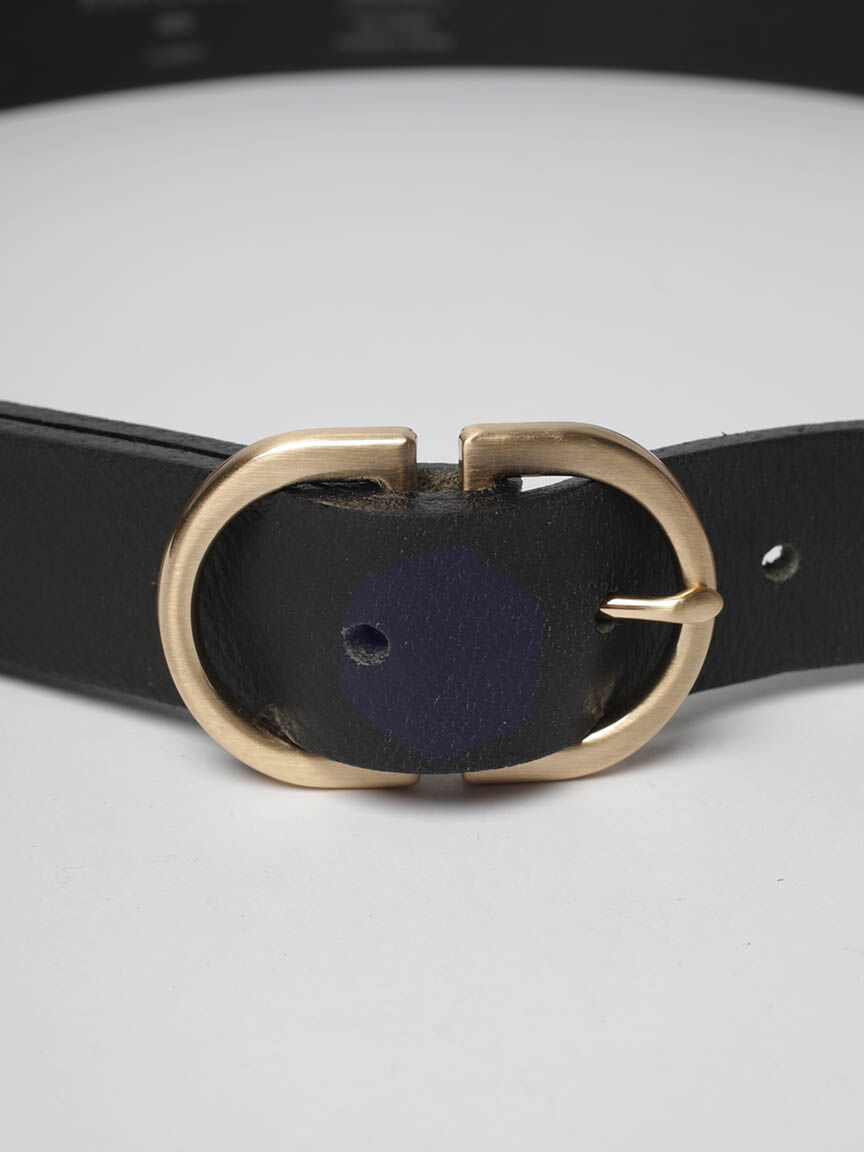 women's double ring leather belt