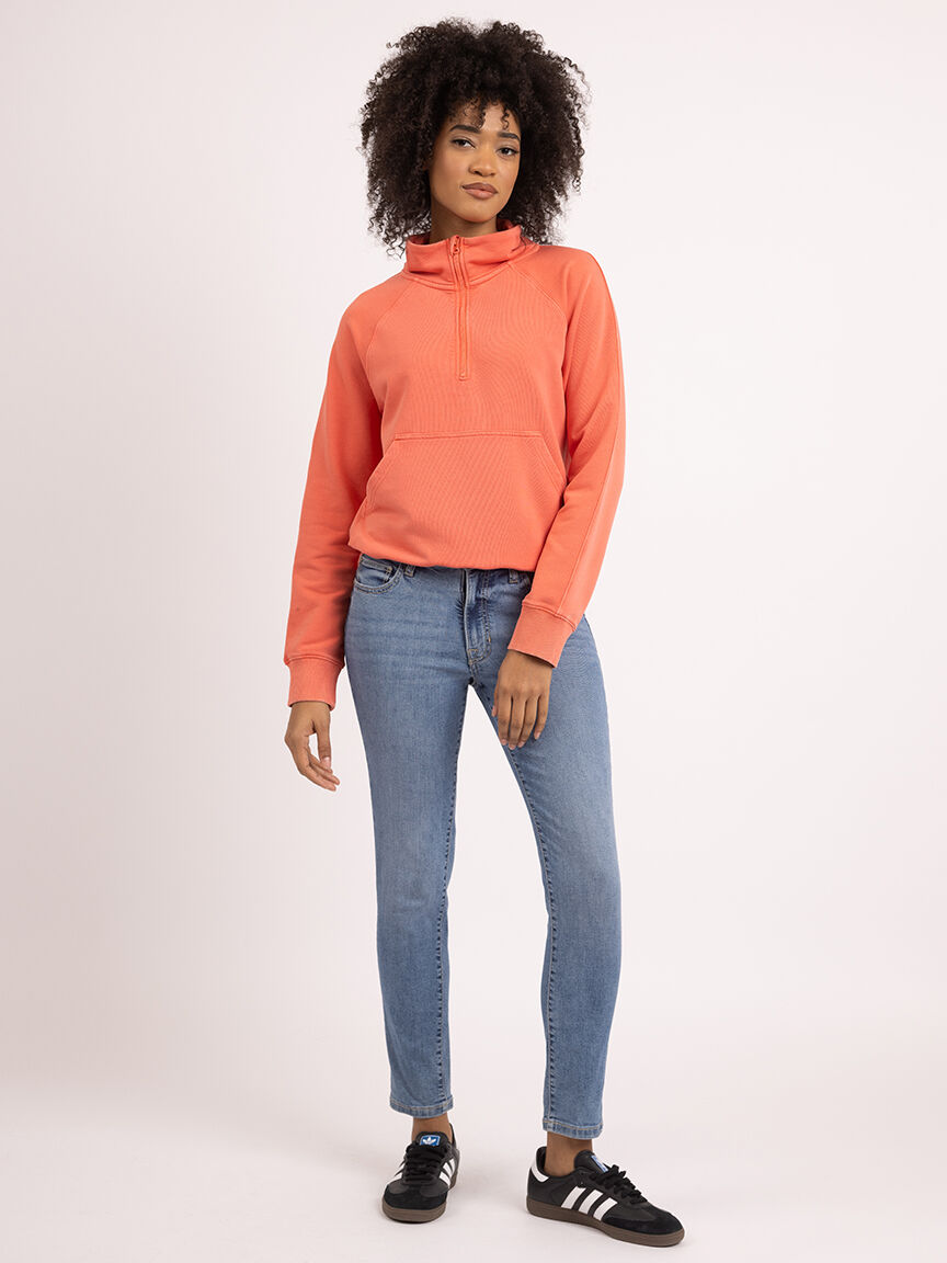 welma mock neck 1/4 zip sweatshirt Image 2