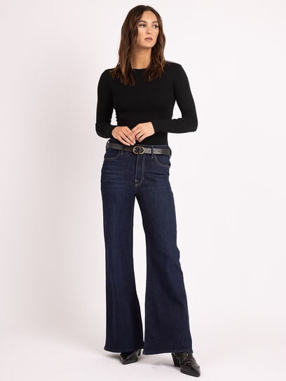 high rise wide leg flare jean dark authentic high rise wide leg flare jean dark authentic