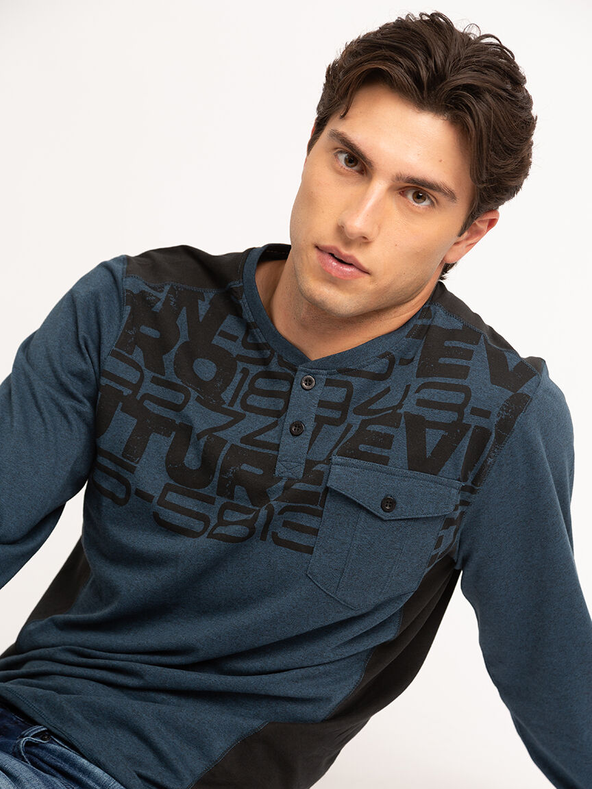 long sleeve henley shirt Image 4