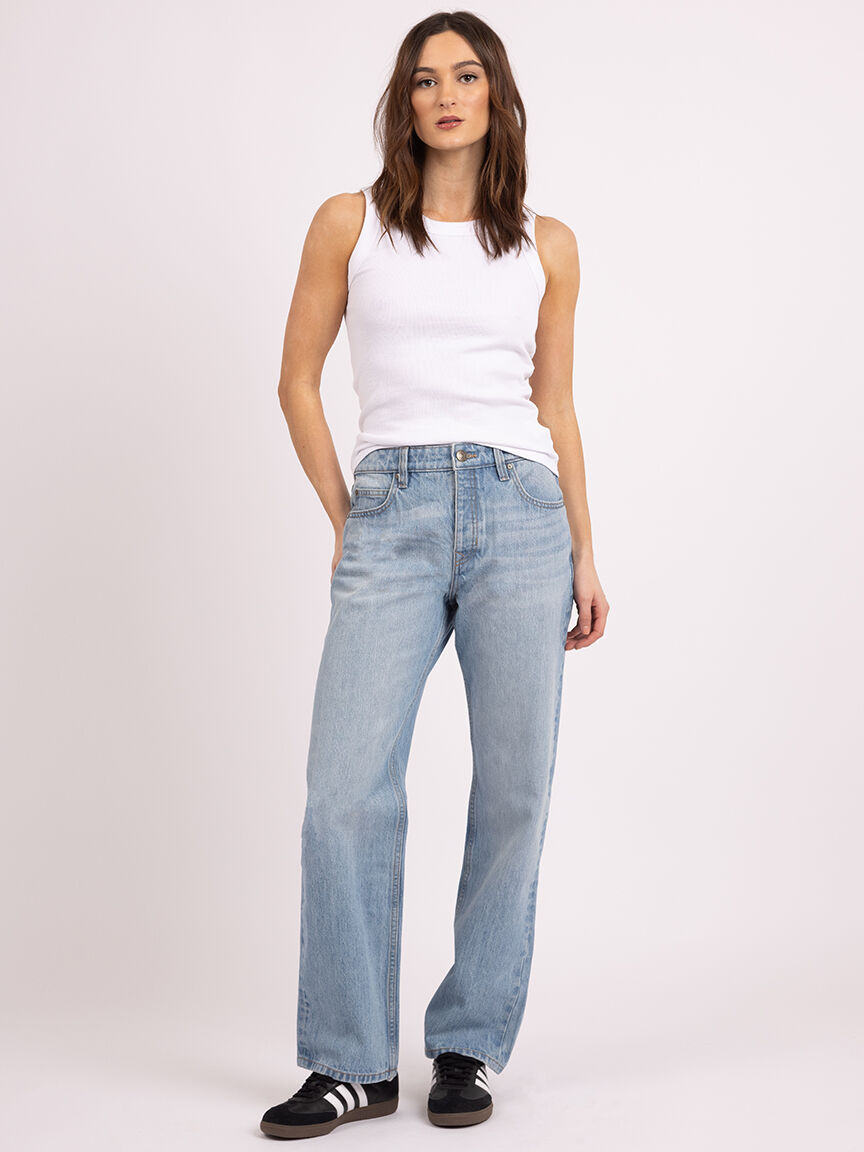 high rise loose jean light authentic