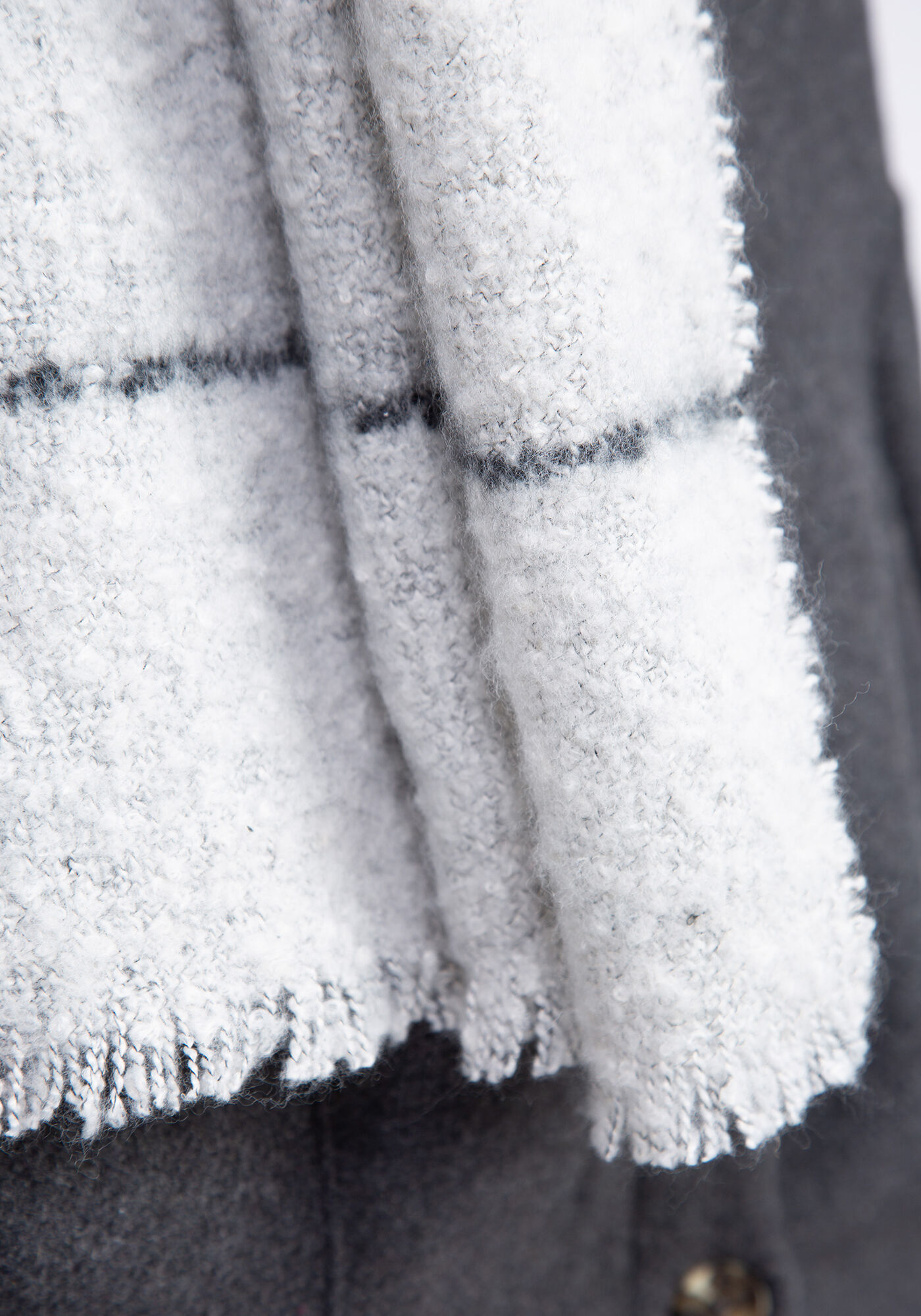 plaid rectangle scarf w frayed edge Image 6