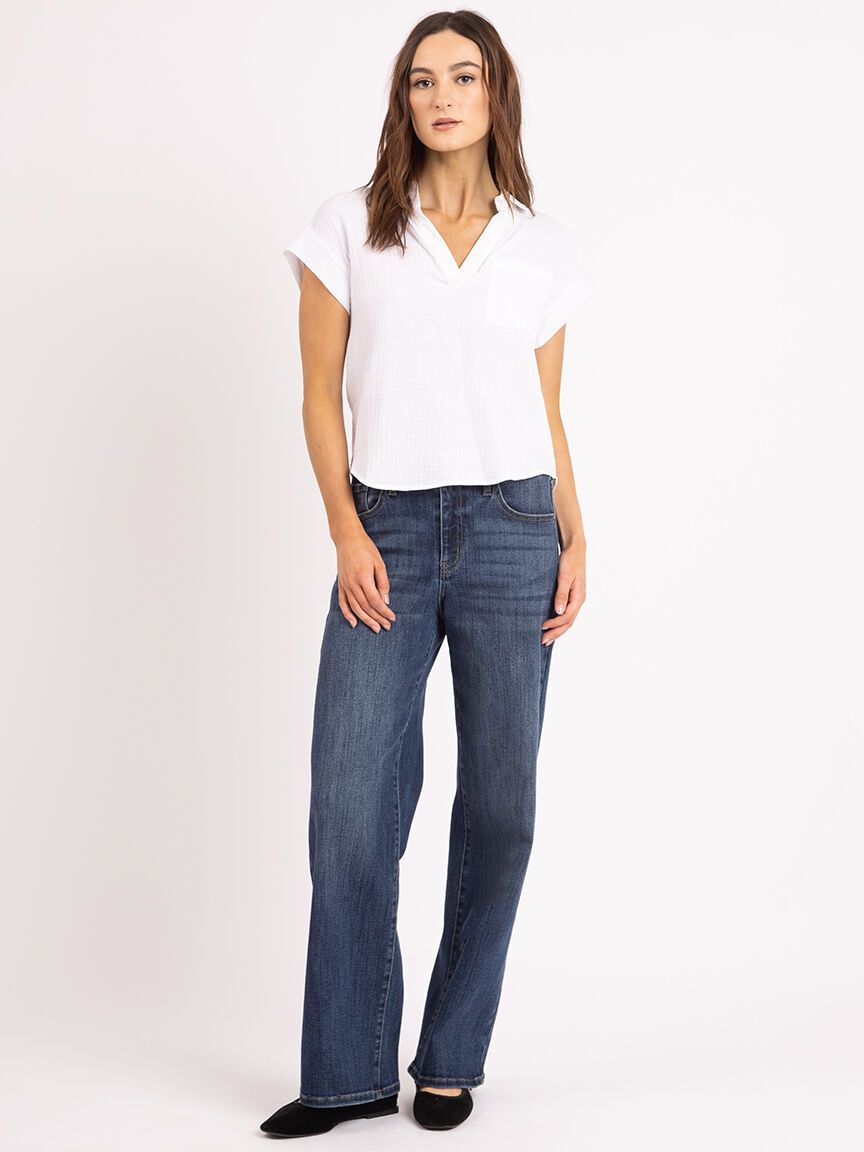 jaden johnny collar gauze shirt Image 2