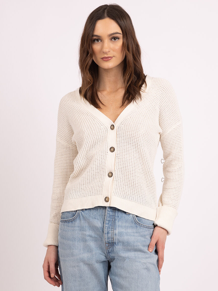 bloom vneck button front  cardigan