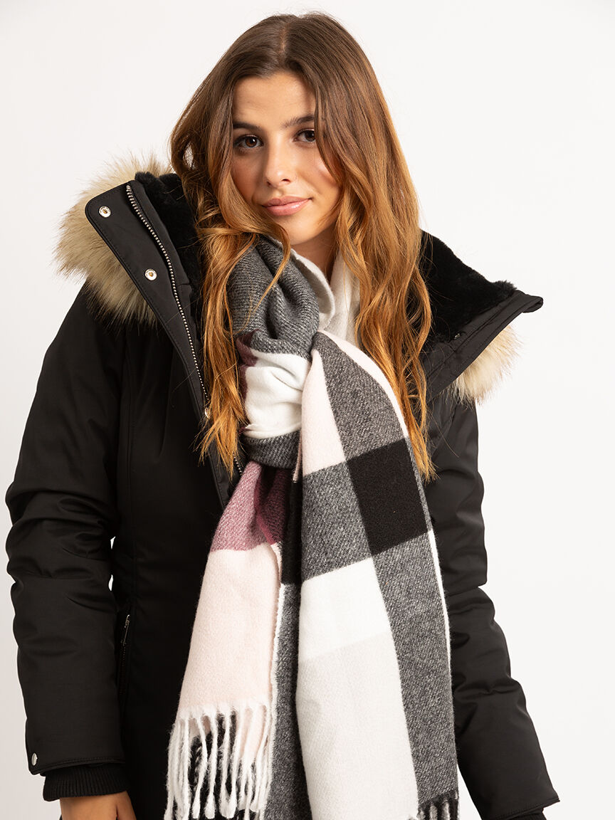 women's large plaid scarf Image 1