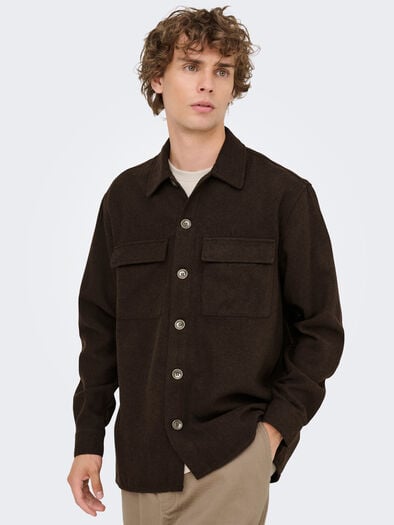 paul relaxed overshirt, Coffee Bean paul relaxed overshirt, Coffee Bean
