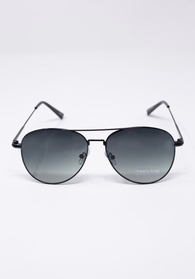 men's black frame aviator sunglasses Image 1