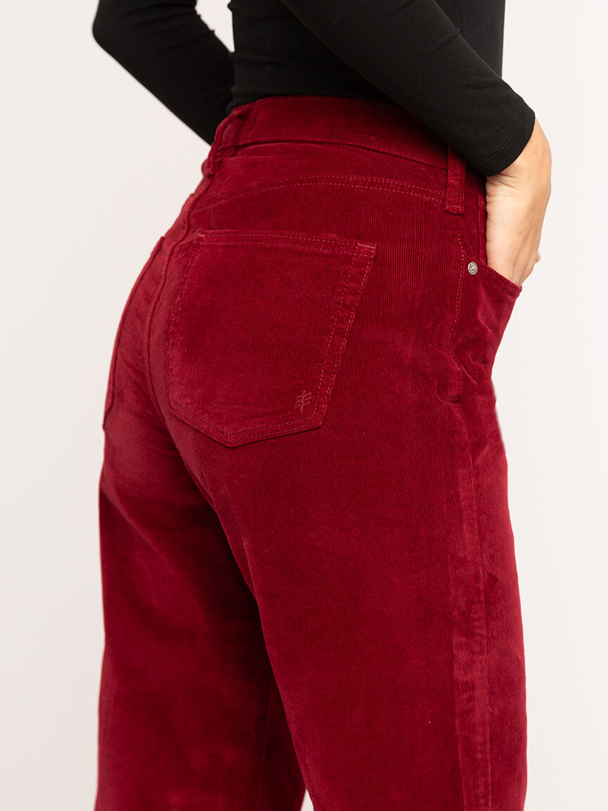 High waisted sales red corduroy pants