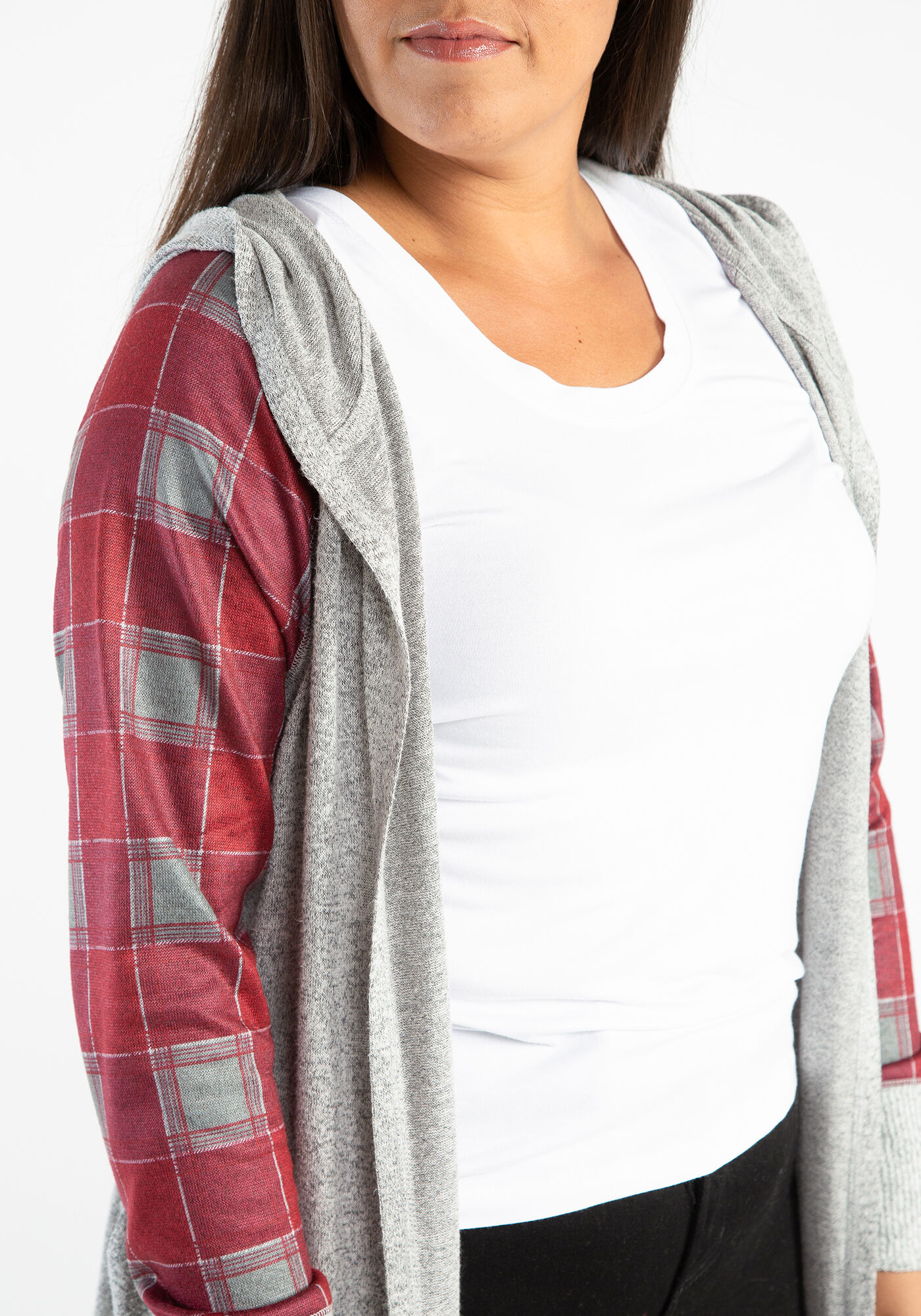 jean hooded open front long sleeve Image 4