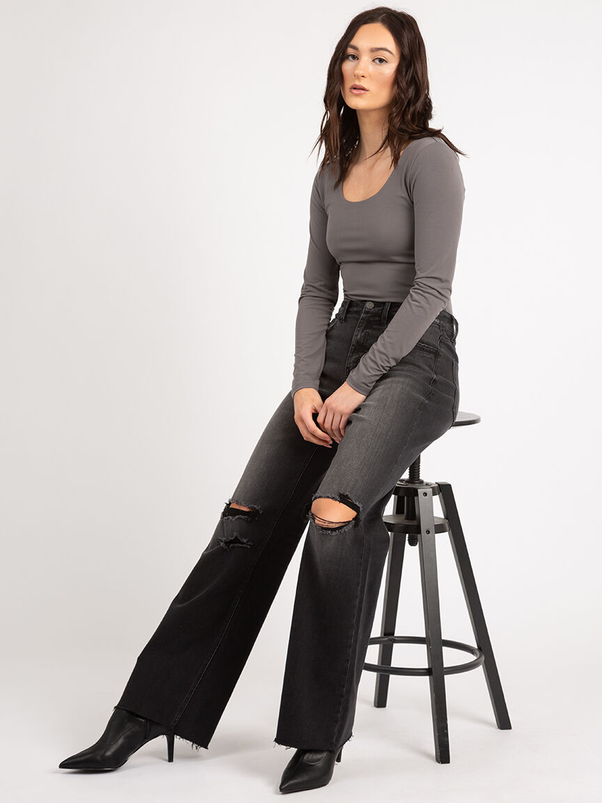 high-rise wide leg jean Image 5