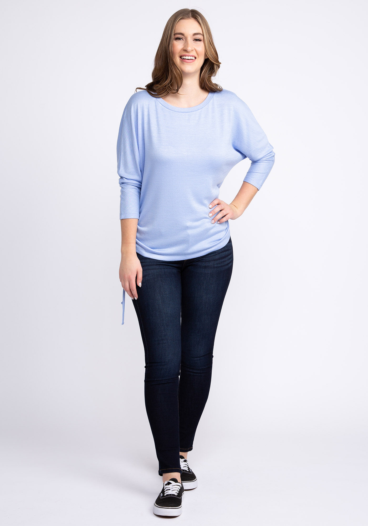 desiree 3/4 dolman sleeve side tie top Image 3
