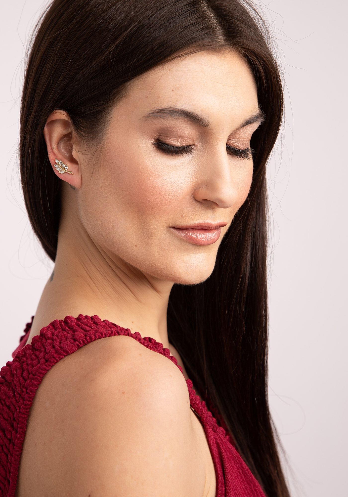 earrings cuff leaf Image 2